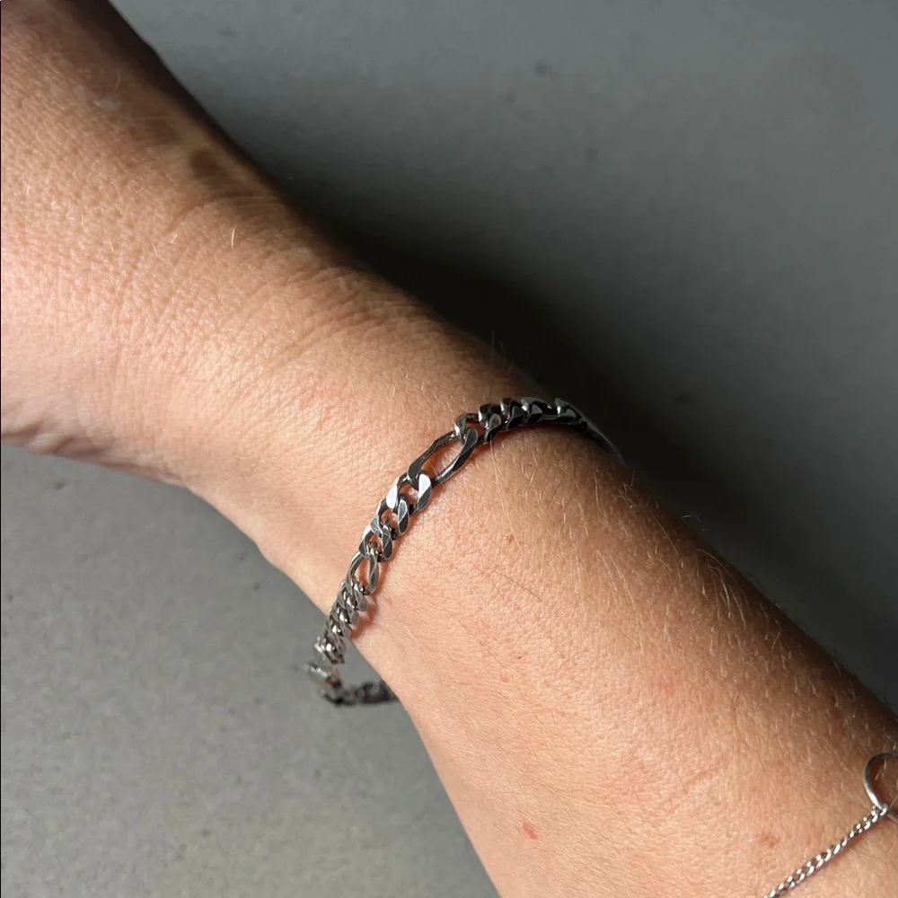 925 Italy Sterling Silver ID chain bracelet engrave engraveable jewelry 8” gift